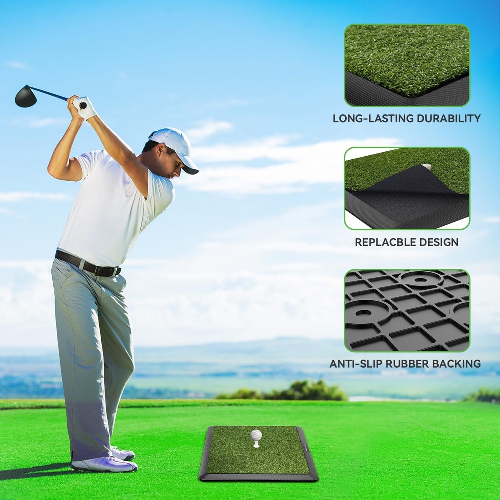 Golf Hitting Mat, Golf Training Mat for Swing Path Feedback Detection Batting...