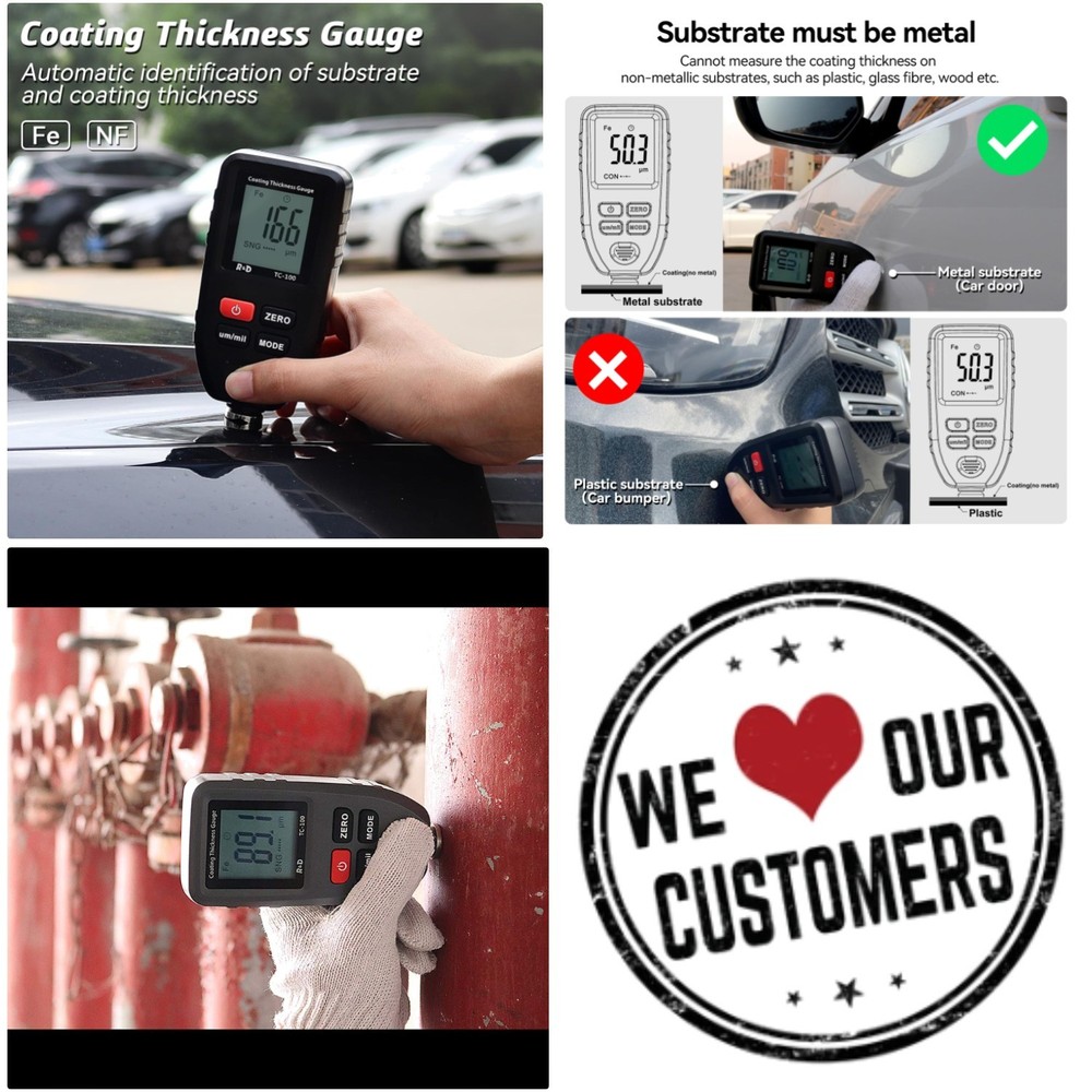 Paint Thickness Meter for Auto Inspections