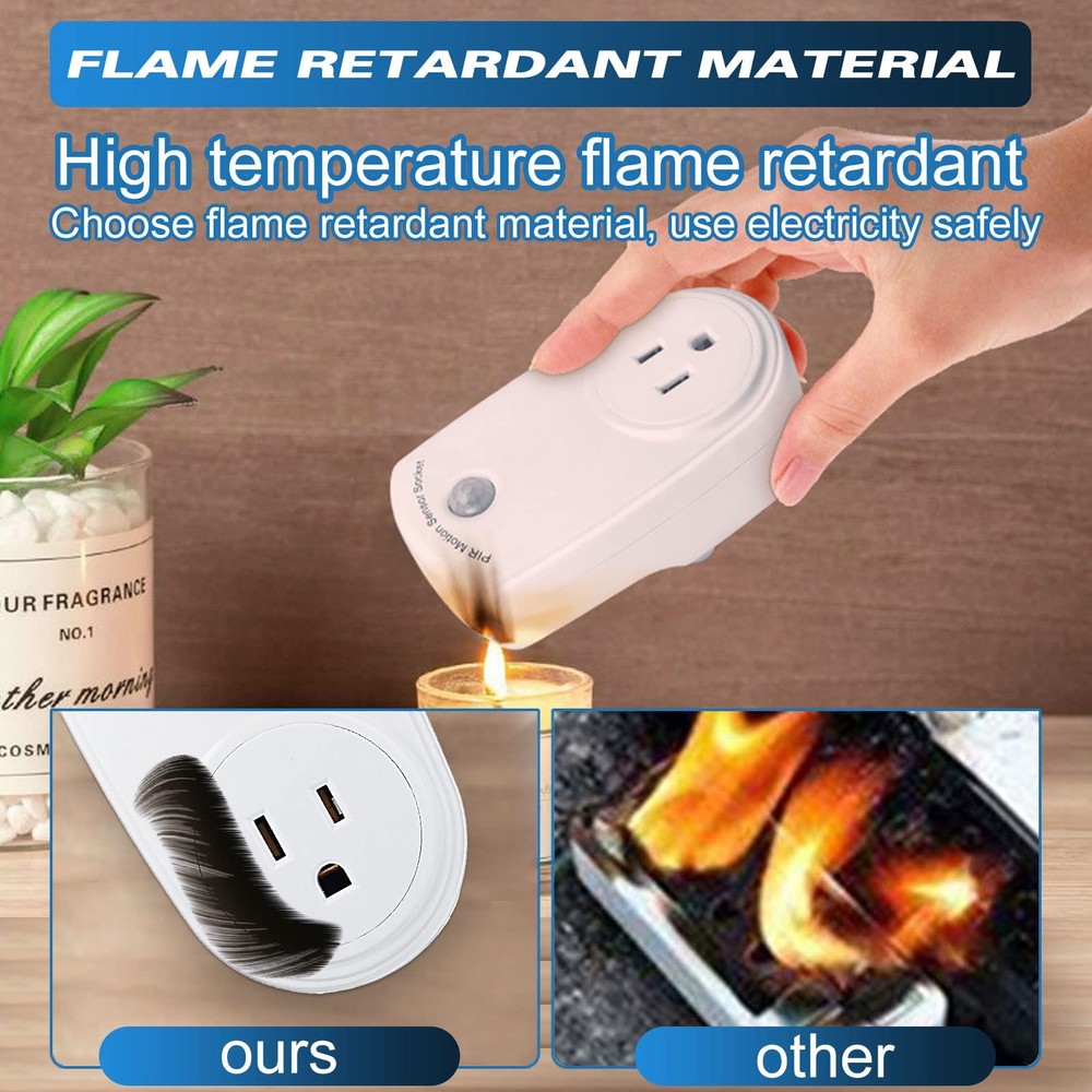 4 Pieces Motion Sensor Sockets Indoor Plug in Sensor Light Control Switch 120...