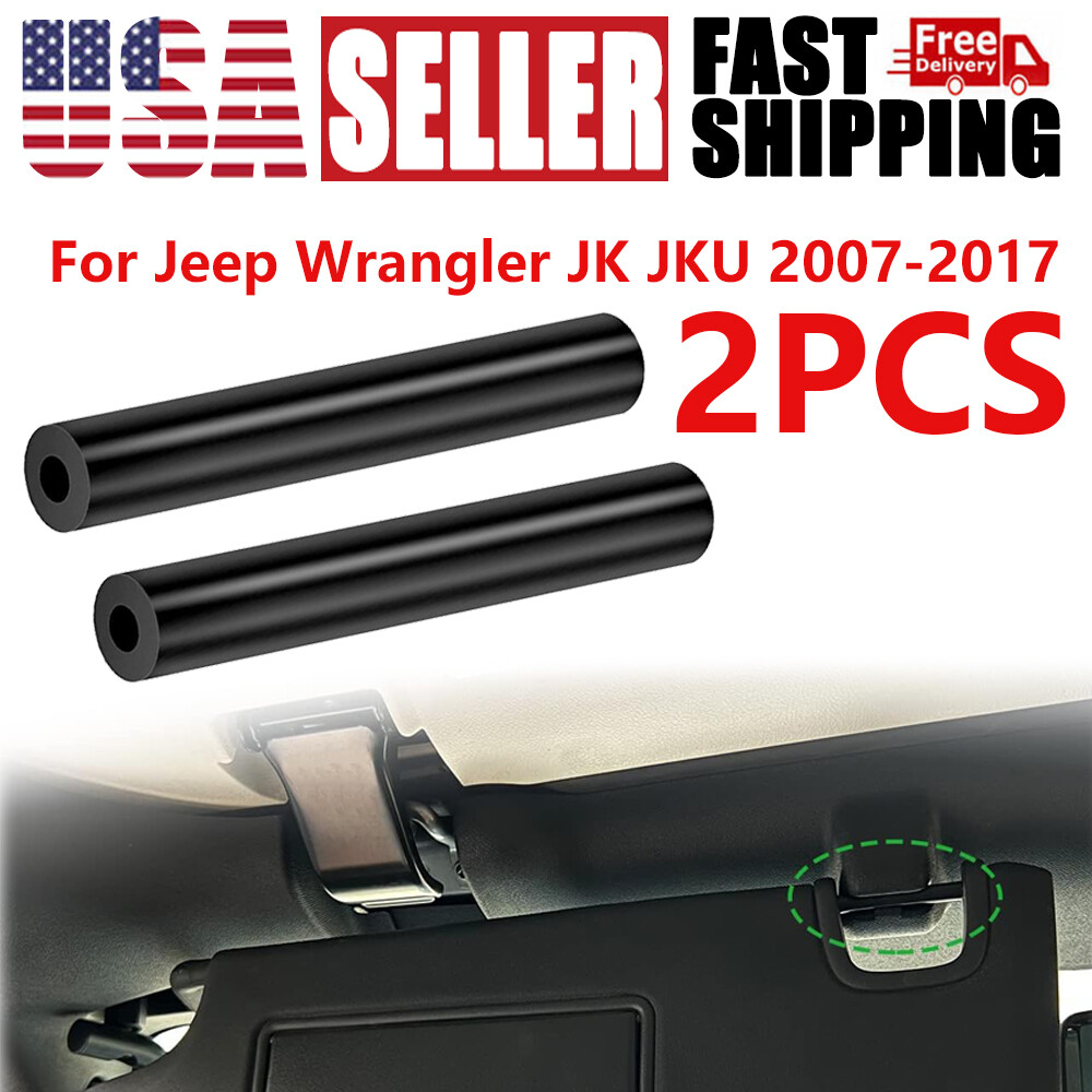 2pcs Black Sun Visor Repair Kit LH & RH Sun Visor For 07-17 Jeep Wrangler JK JKU