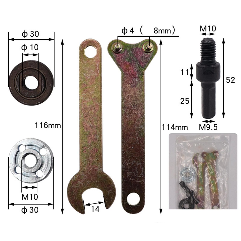 Angle Grinder Connecting Rod Adapter Iron Mandrel Conversion Tool Set for