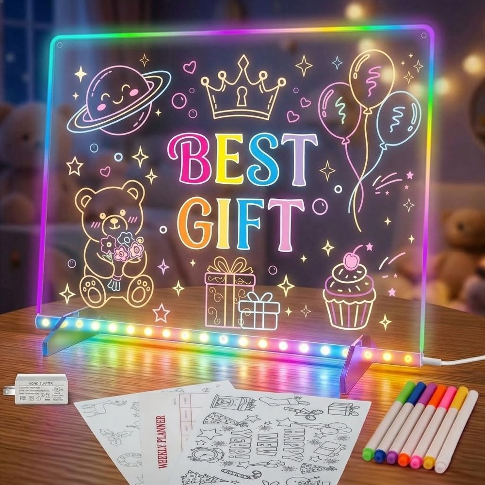 Drawing Board,13 Light Effects, Include Adapter, Drawing , Glow Doodle Note B...