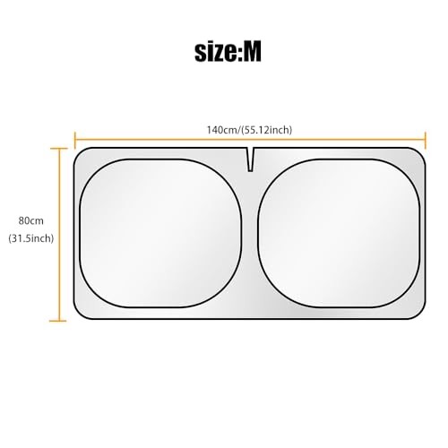 Foldable Windshield Sun Shade –Both Sides Can Block UV 5-Layer 240T M