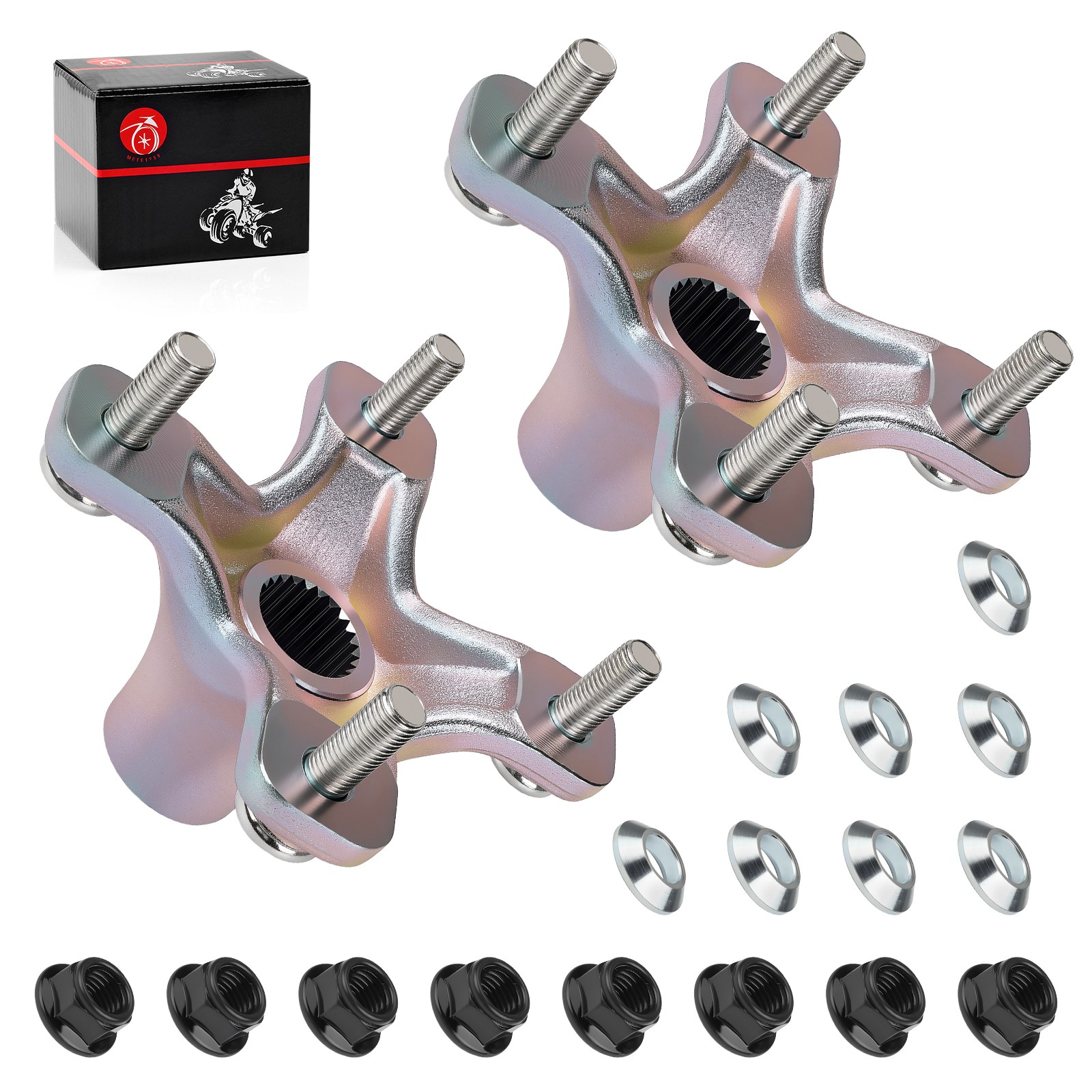 2 Rear Wheel Hubs for Honda Sportrax 400 TRX400EX 2x4 1999-2008 w/ Nuts Adaptors