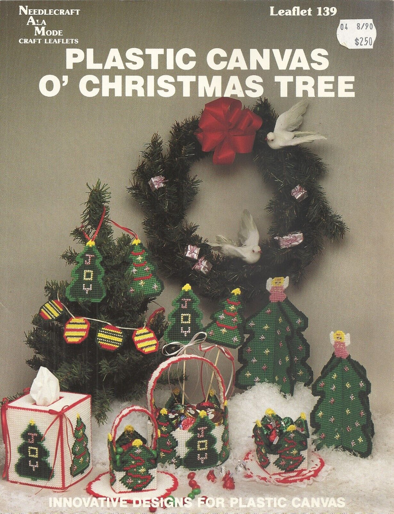 NEEDLECRAFT ALA MODE PLASTIC CANVAS O' CHRISTMAS TREE PATTERN LEAFLET #139 ©1990