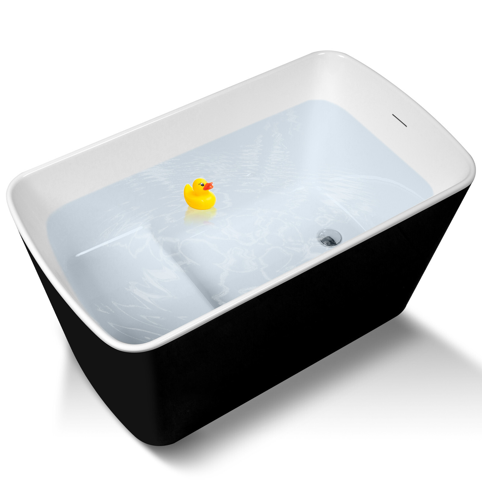 49" Freestanding Bathtub with Integrated Seat, Acrylic Stand Alone Soaking Tub