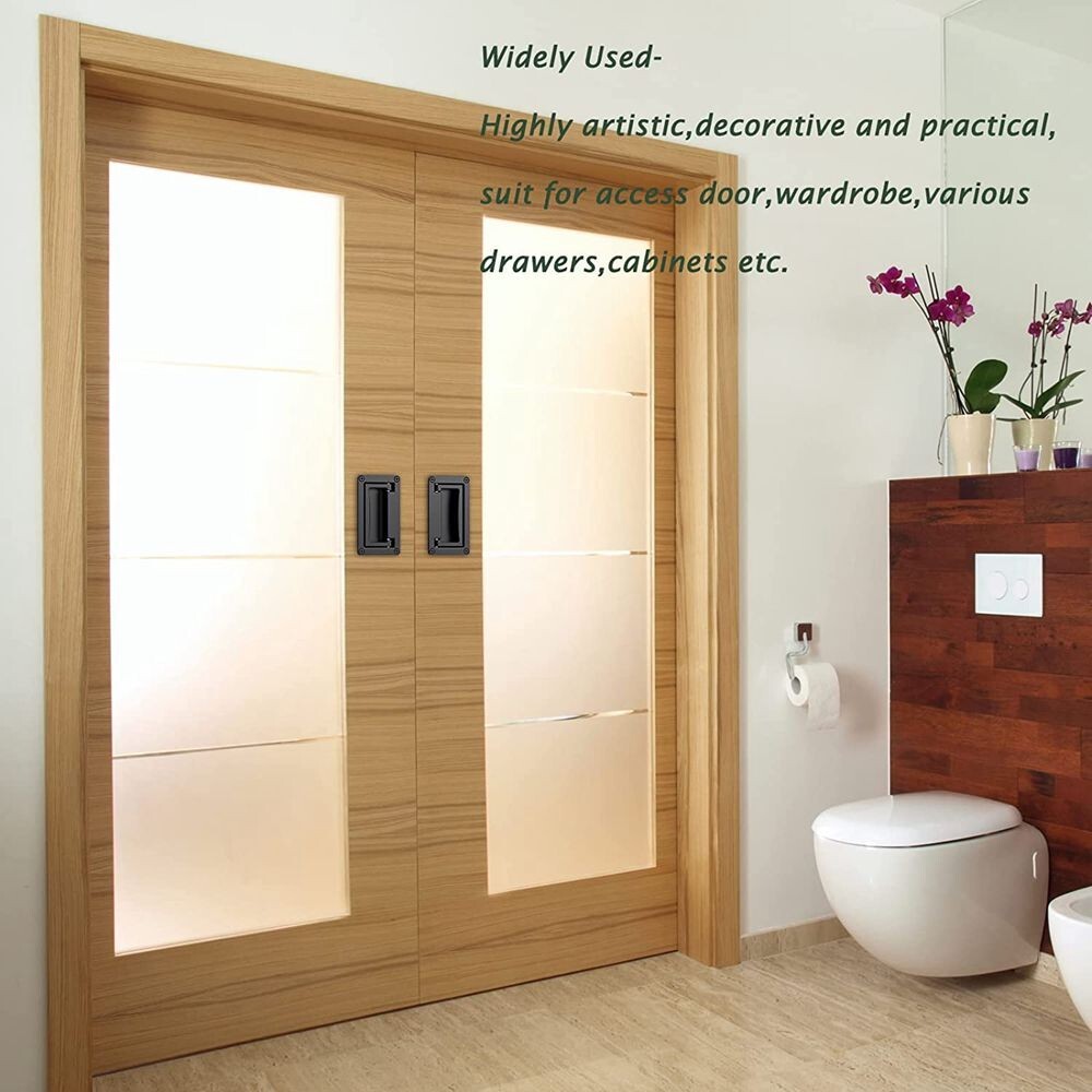 Zinc Alloy Recessed Pull Handle Container Handle Black Flush Lift Door 4.33" C77