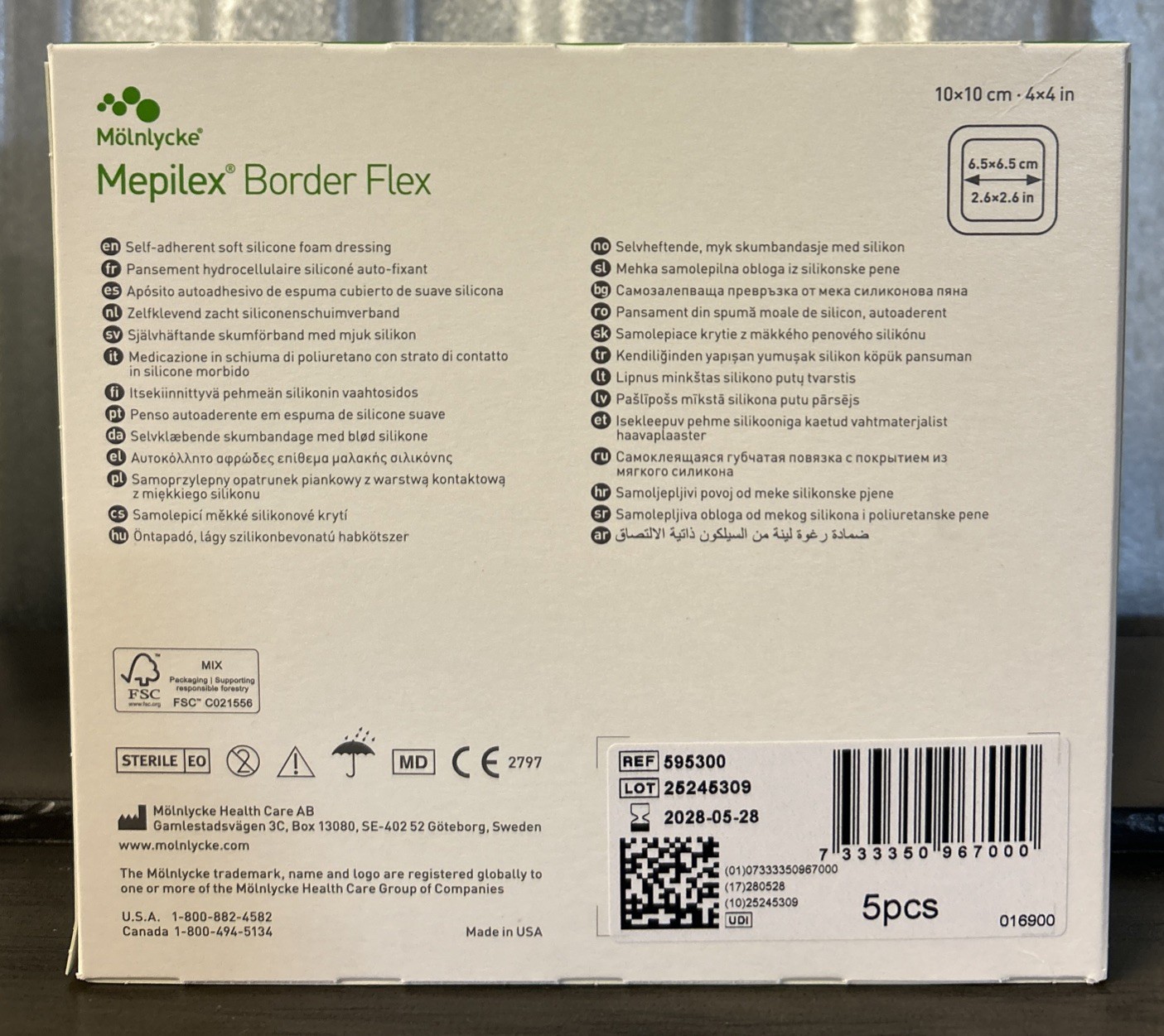Mepilex Border Flex 4 X 4 Soft Silicone Foam Dressing 10 Count 5 Each 595300