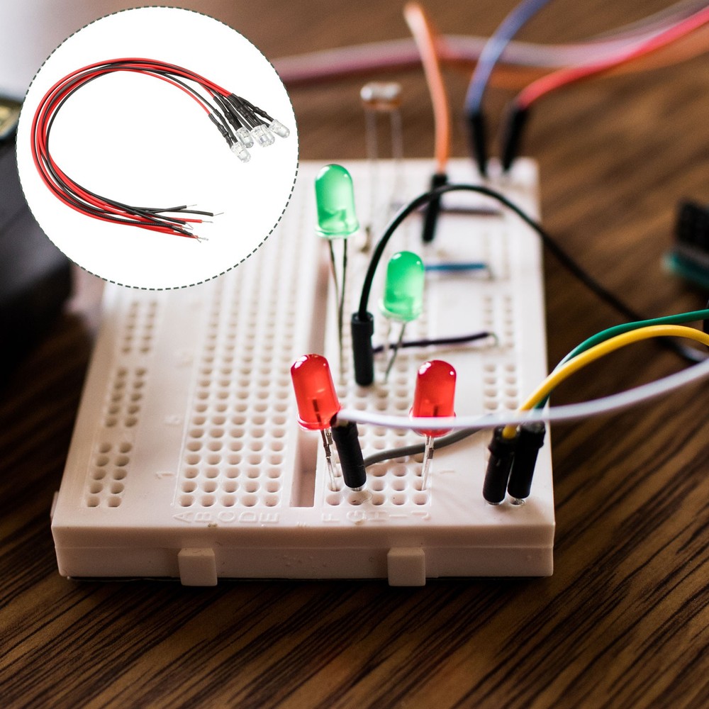 5Pcs Pre Wired LED,Round Head LED(Multicolor,5mm,DC3-6V)