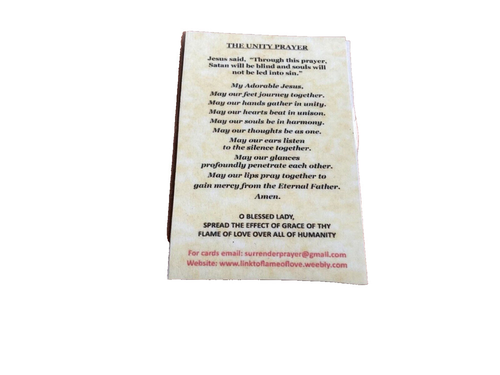 Flame of Love Unity Prayer Card