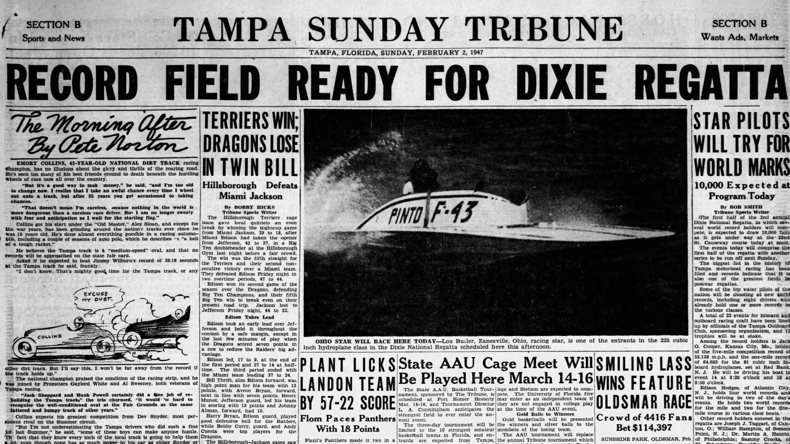 1947 Tampa Florida 2nd Annual Dixie Regatta Boat Race Souvenir Program