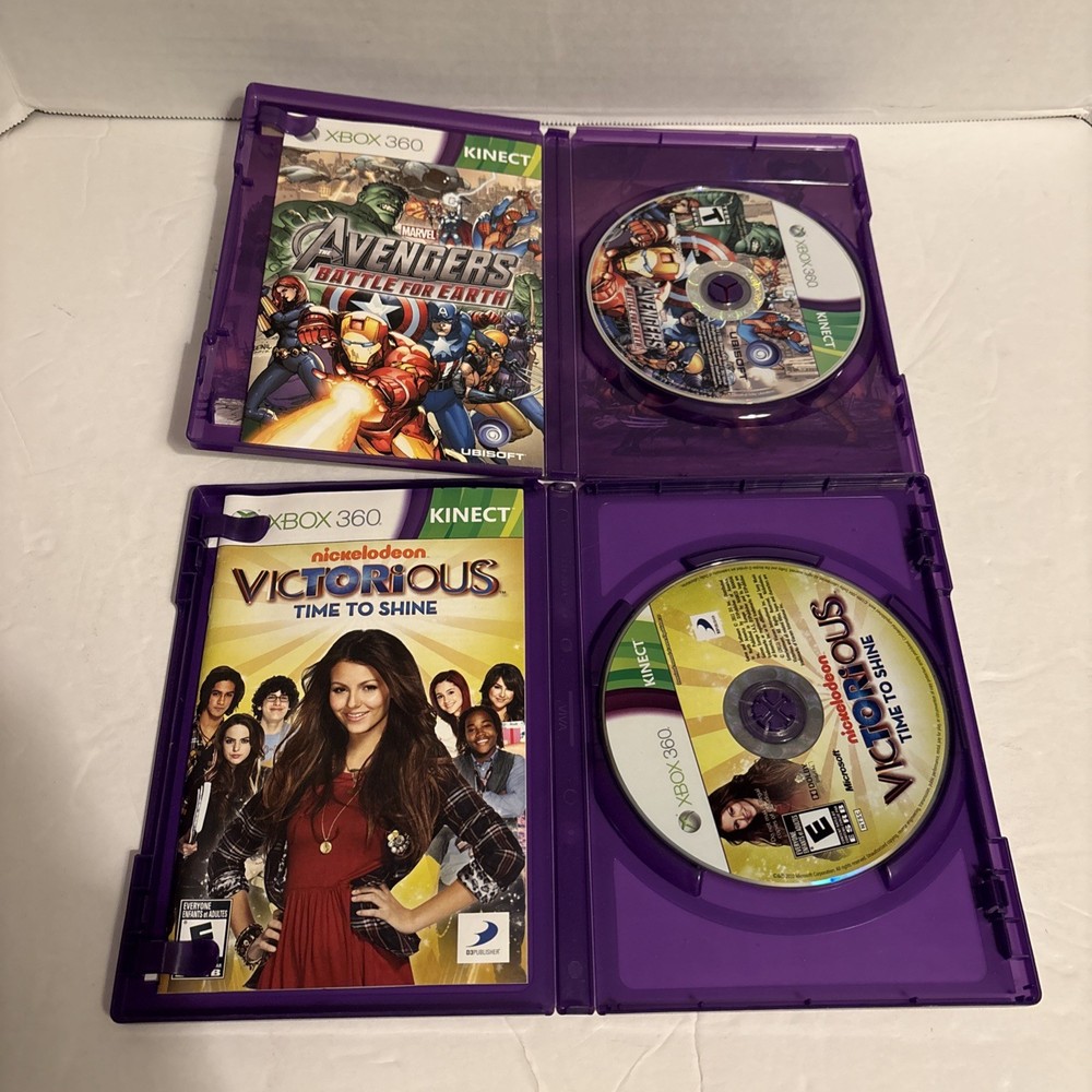 Microsoft Xbox 360 Kinect Sensor Bar 1414 Bundle + 8 Games *TESTED WORKING*