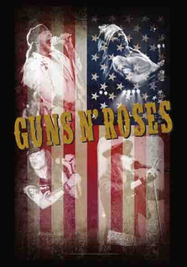GUNS N ROSES collage textile poster / flag