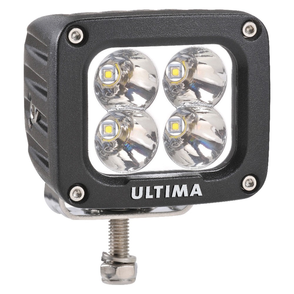 Work Lamp, Spot Beam, 2000 Lumens, Black, Square