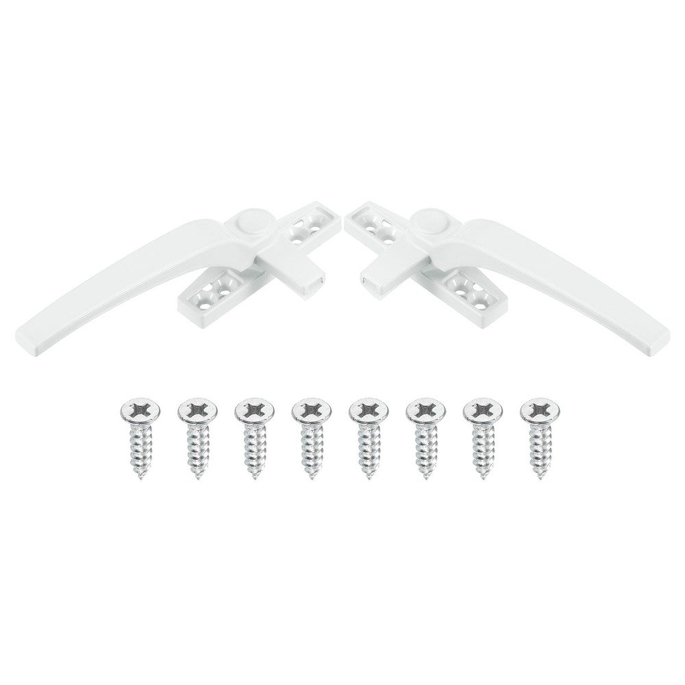 2Pcs Casement Window Locking Handle Left and Right Hand for Window White