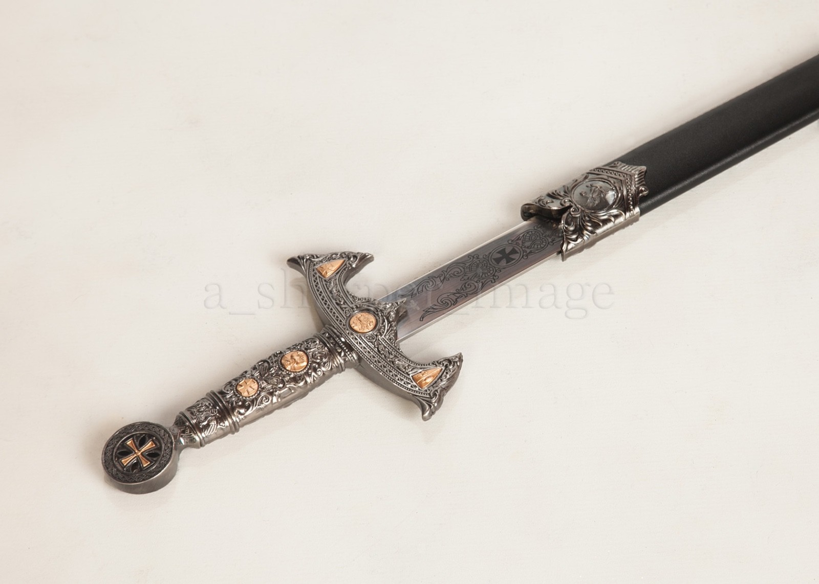 Medieval Templar Knight Crusader 30" Sword with Scabbard Renaissance Cosplay
