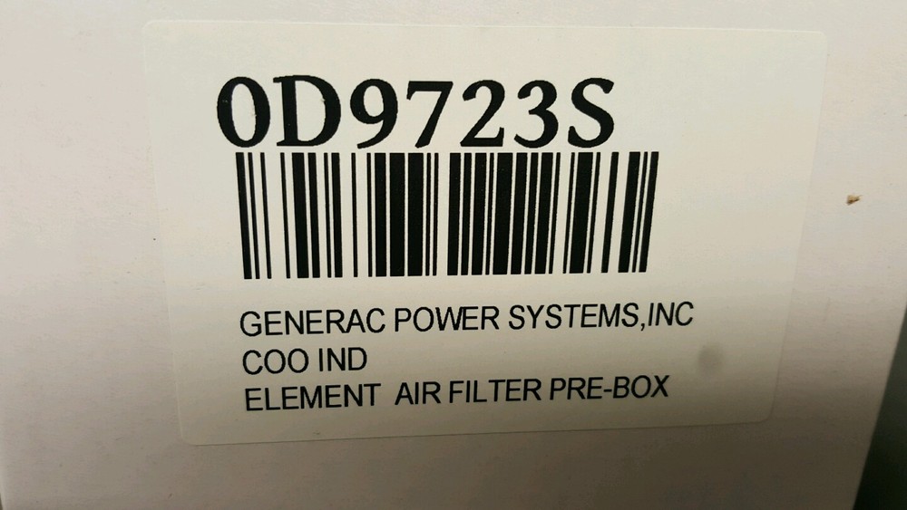 Generac Air filter Part# 0D9723S, SAME DAY SHIPPING