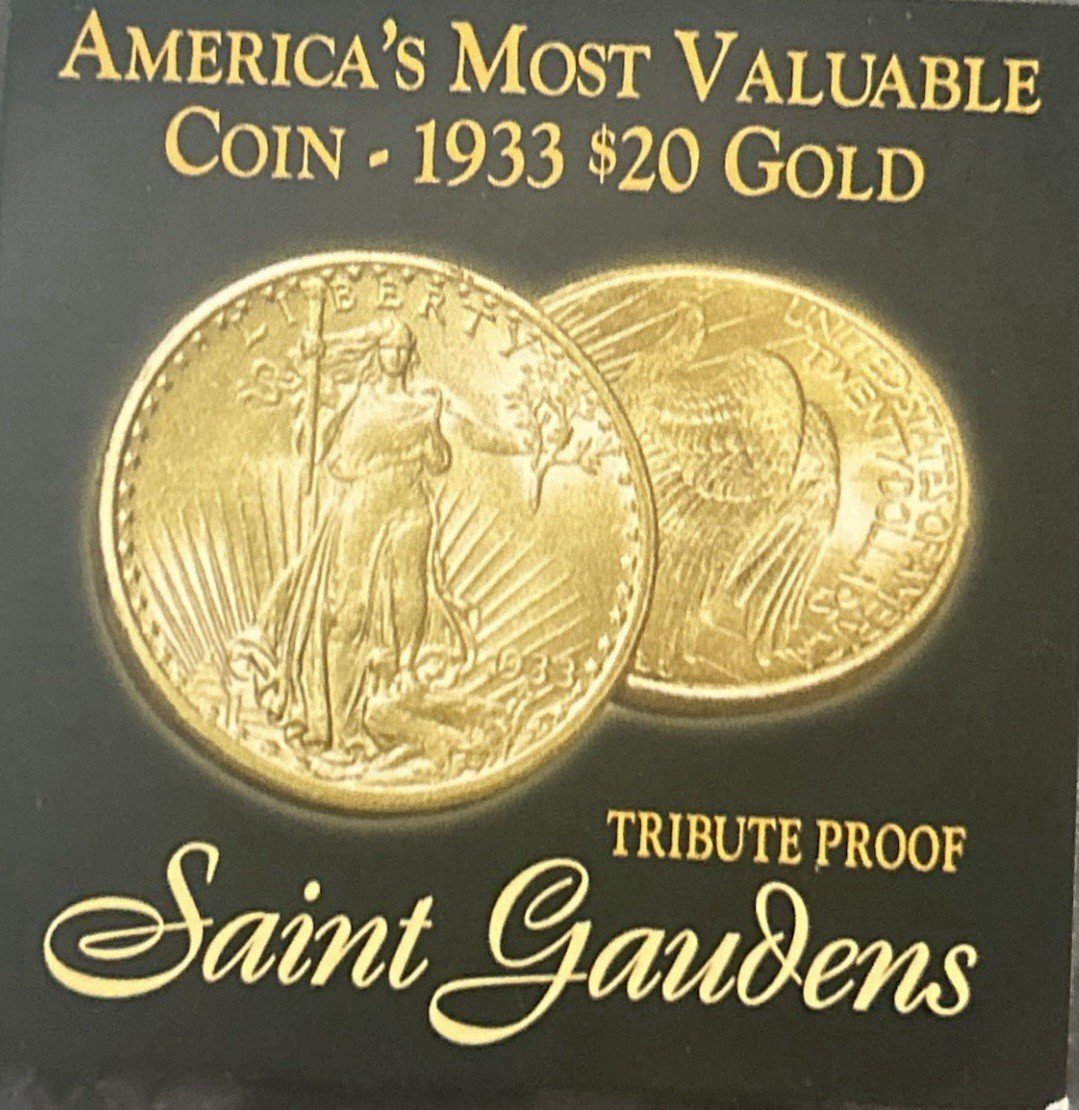 #1 SAINT ST. GAUDENS American Coin Treasures 1933 P $20 Gold Double Eagle 24kt