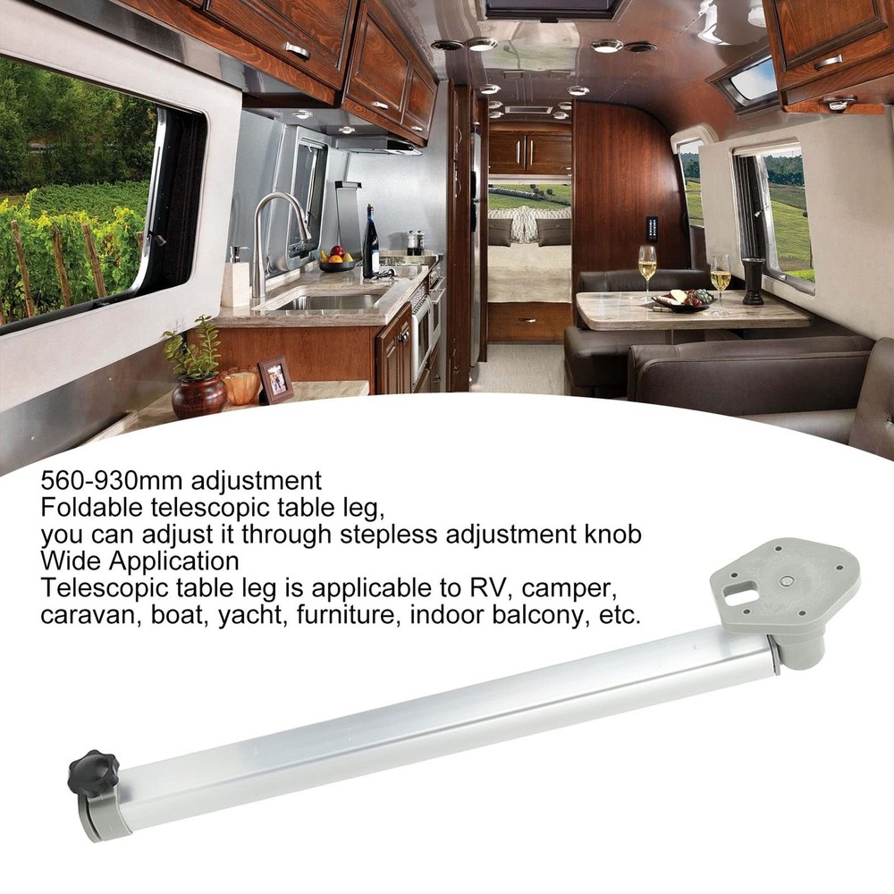 Adjustable Foldable Telescopic Table Leg Height, Rustproof Silver 560-930mm