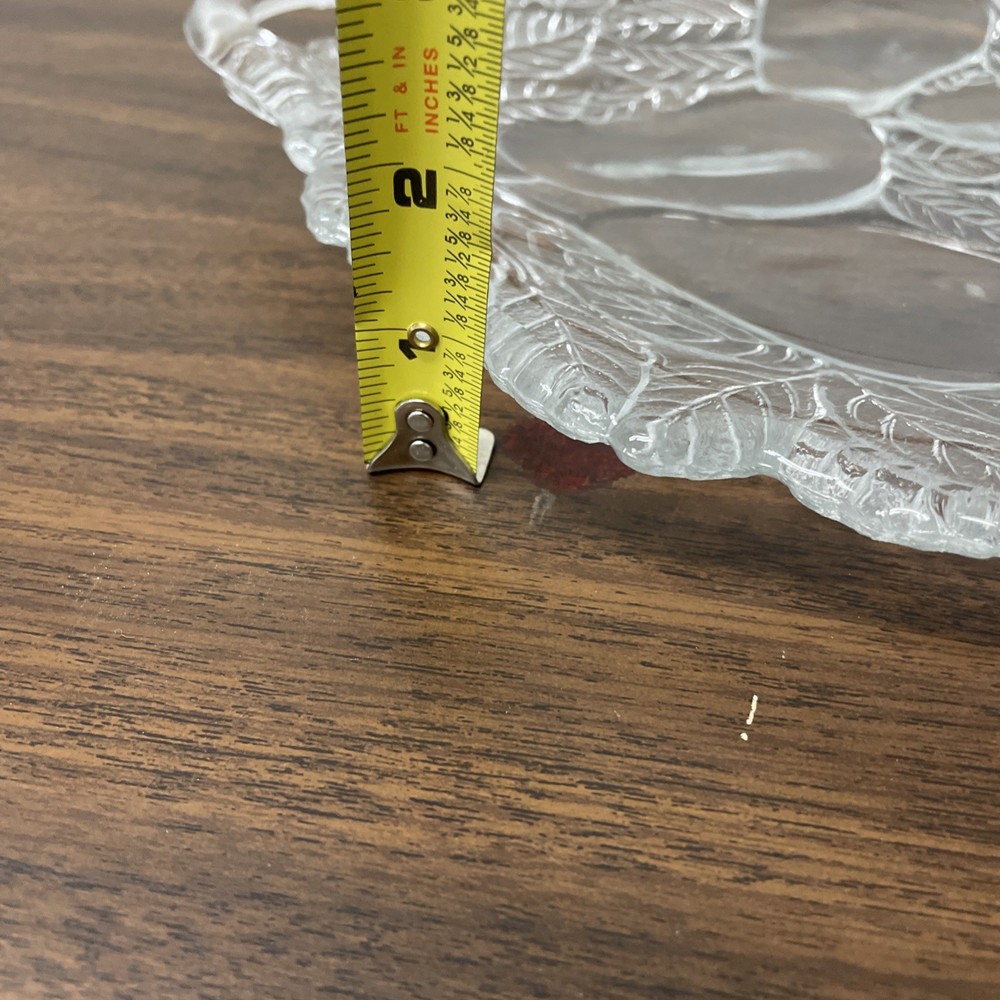 Clear Glass Serving Tray Pear Fruit Design