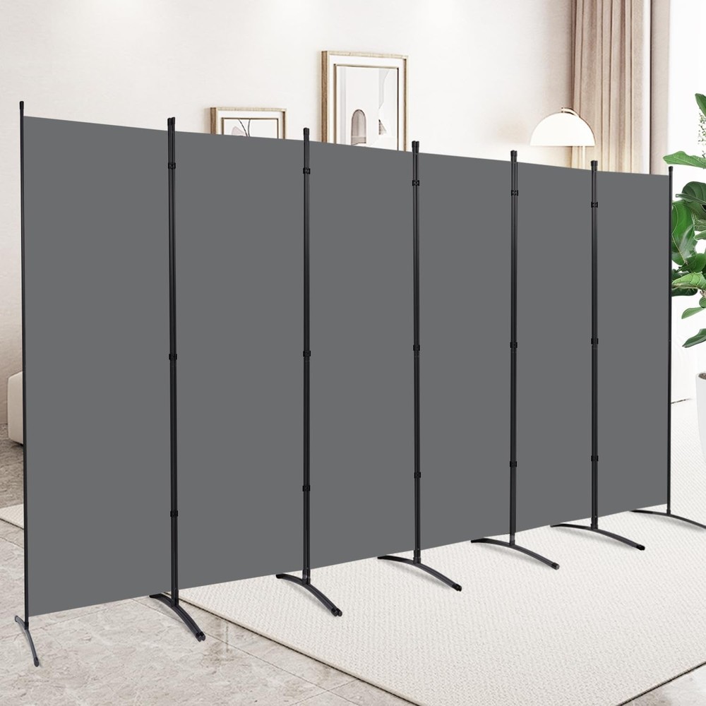 Metal Frame 6 Panel Folding Privacy Screen 6 FT Wall Divider Room Separator