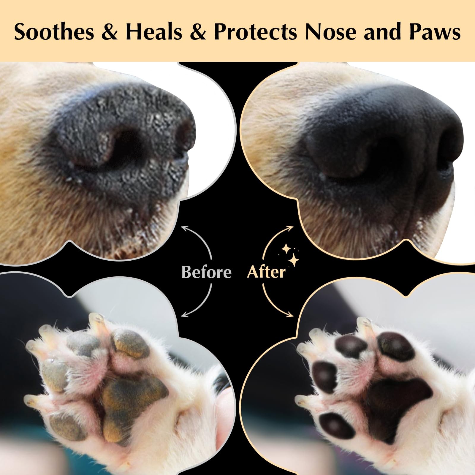 Natural Dog Paw Balm Nose Moisturizer | 2 Pack Paw Protector Soother
