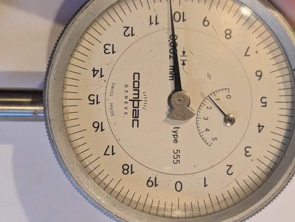 *Untested* Compac Geneve Type 555 Precision Dial Indicator 0.002 mm Swiss Made