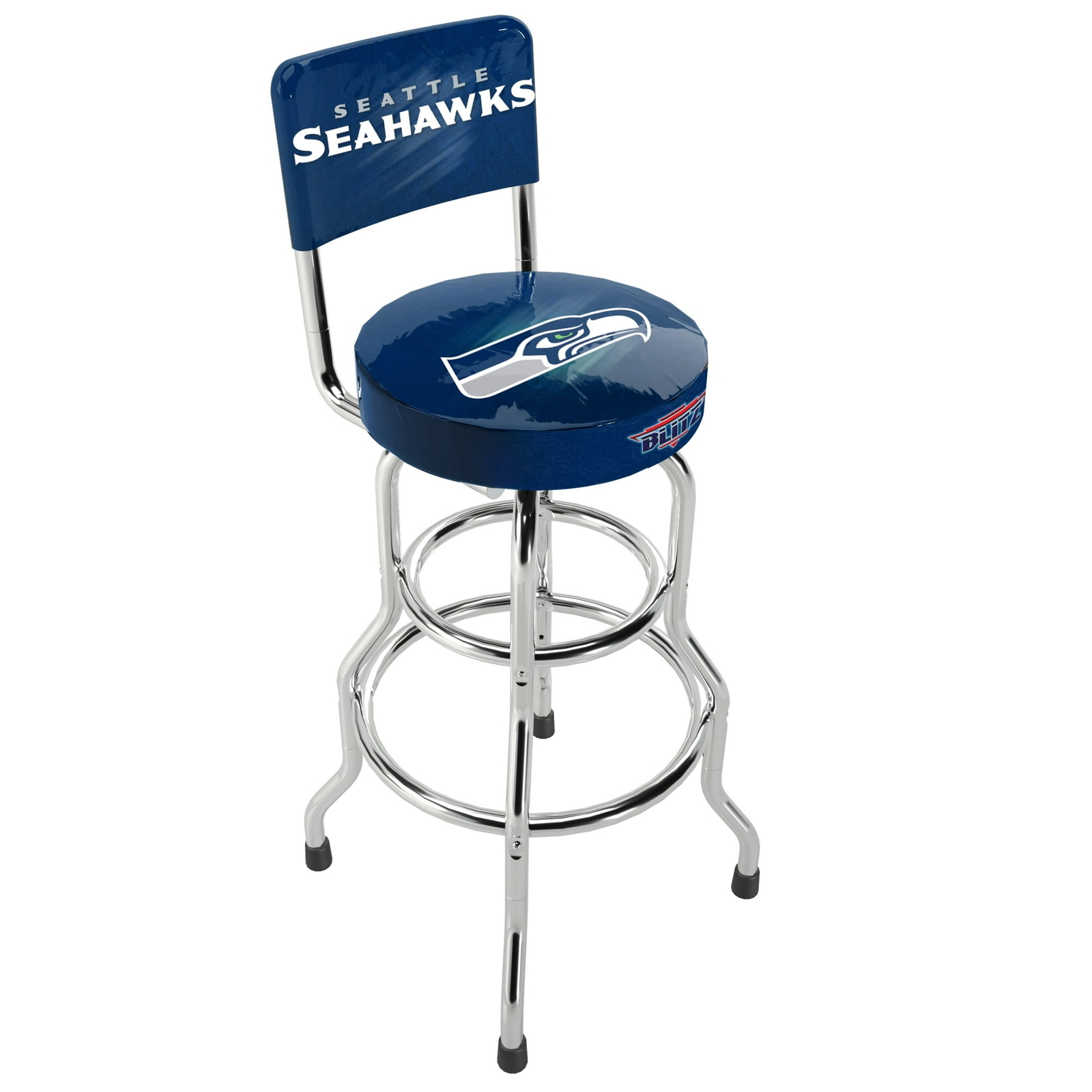 NFL Team Logo Chair Adjustable Swivel Bar Stool High Back Seat Blitz Football