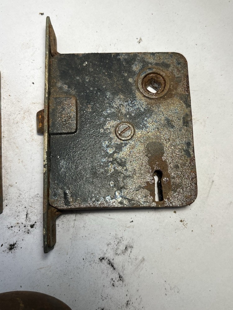 3 Antique Door Lock With Multicolored Knobs Working No key