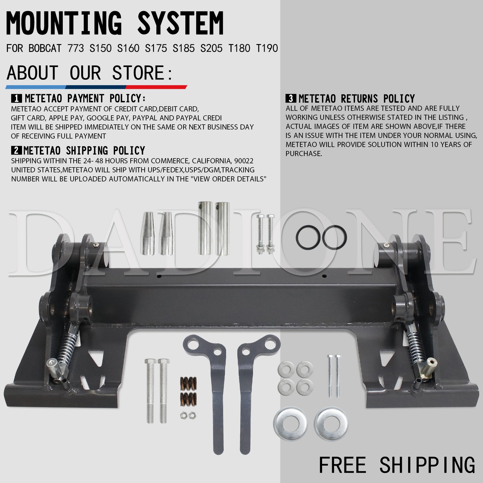 7143508 Mounting System Assy for Bobtach for Bobcat 773 S150 S160 S185 T180 T190