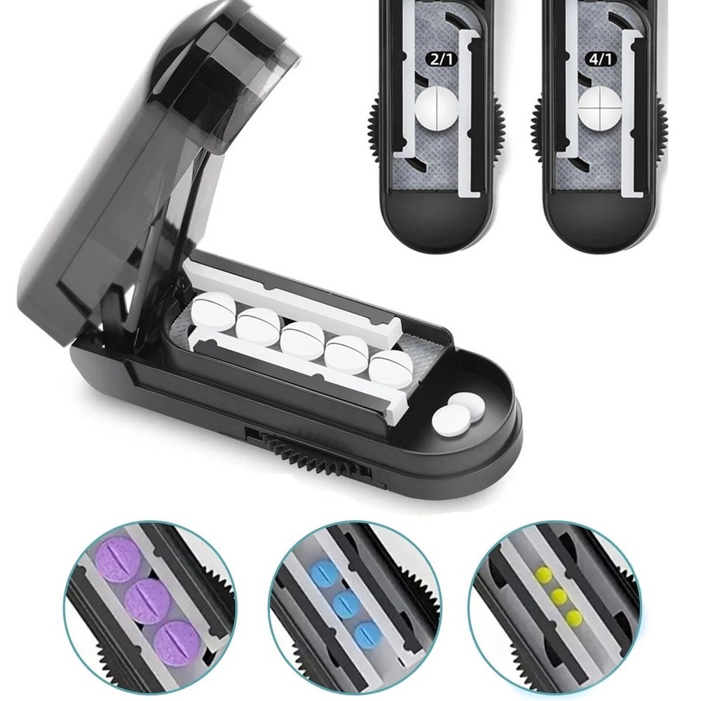 Pill Cutter Tablet Splitter With Sharp Blade Easy Cut Small Medium Large Pills