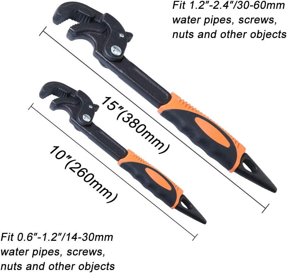 4 Pcs Multi-function Universal Wrench Set Self Adjusting, Pipe Wrench