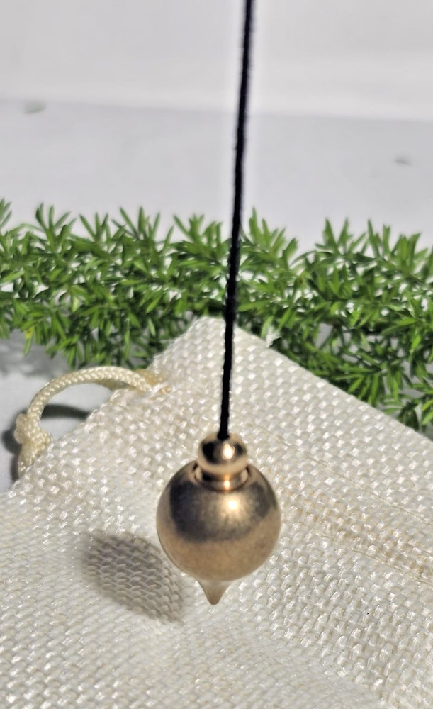 Pear Shaped Dowsing Biolocation Pendulum Brass Gold Toned Gift With A Thread