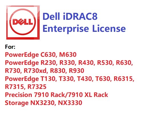 Same Day, Dell iDRAC8 Enterprise License, 13G PowerEdge R730/R630/R530/R430/R330