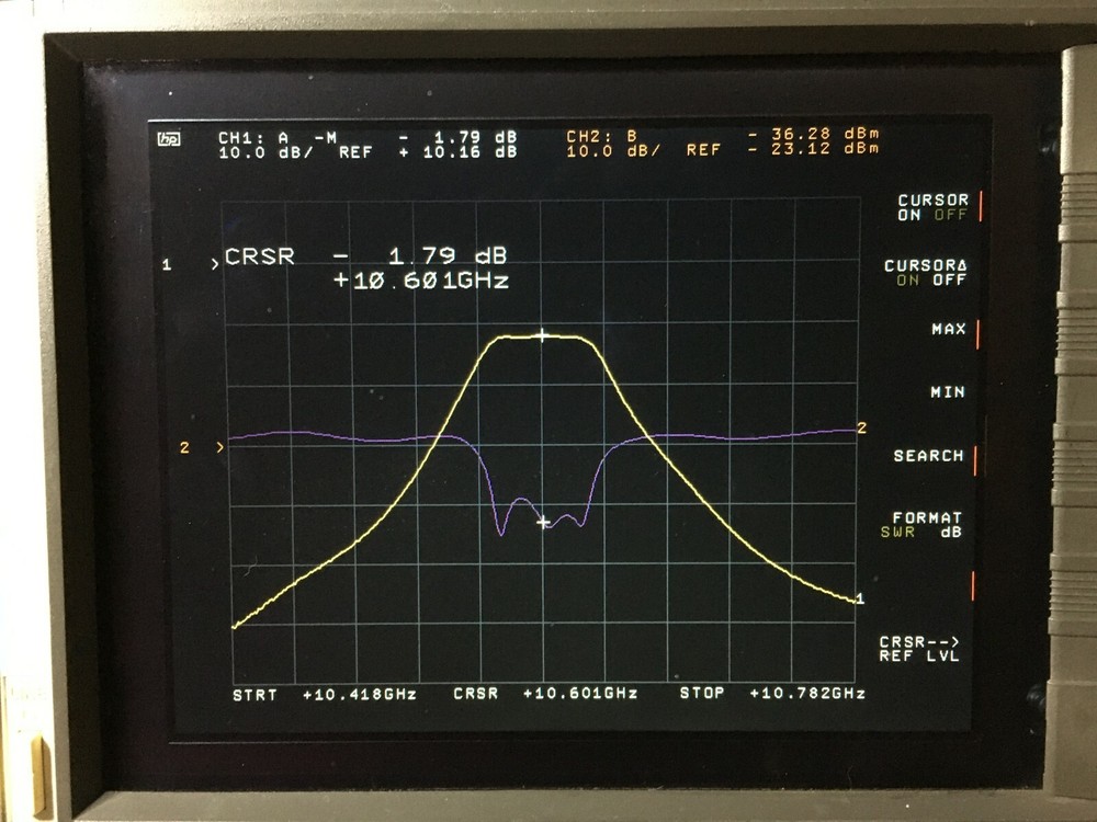FILTER 10.3 GHZ WR 75-SMA TUNABLE BW 30 MHZ -1.8DB