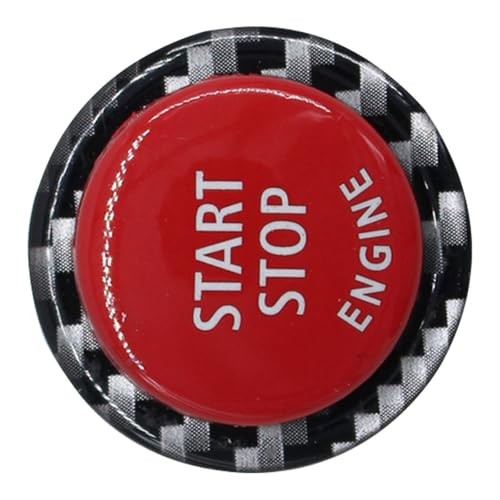 Red Start Stop Engine Key Button Switch Cover with Ring Cover Sticker