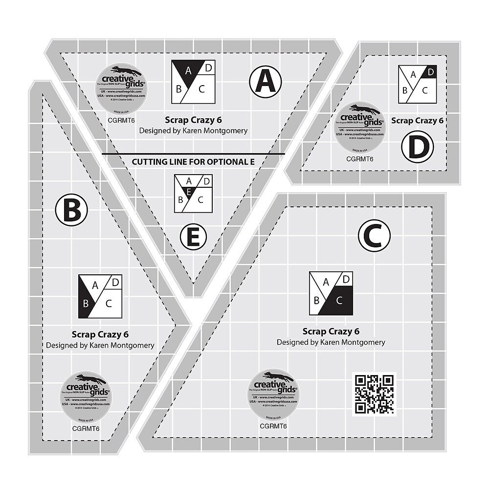 Creative Grids Scrap Crazy 6 Template Set (CGRMT6)
