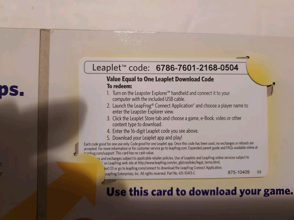 Leap Frog Leapster Learning Game System --Quick Start Guide----