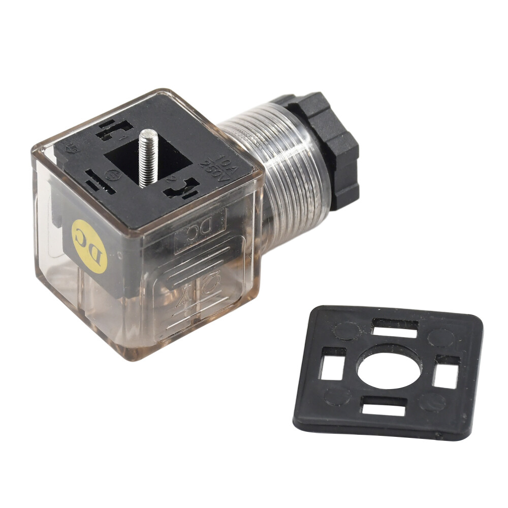 DIN 43650 Type-A 3 Prong Connector Plug For Solenoid Valve Coil DC 12V 24V