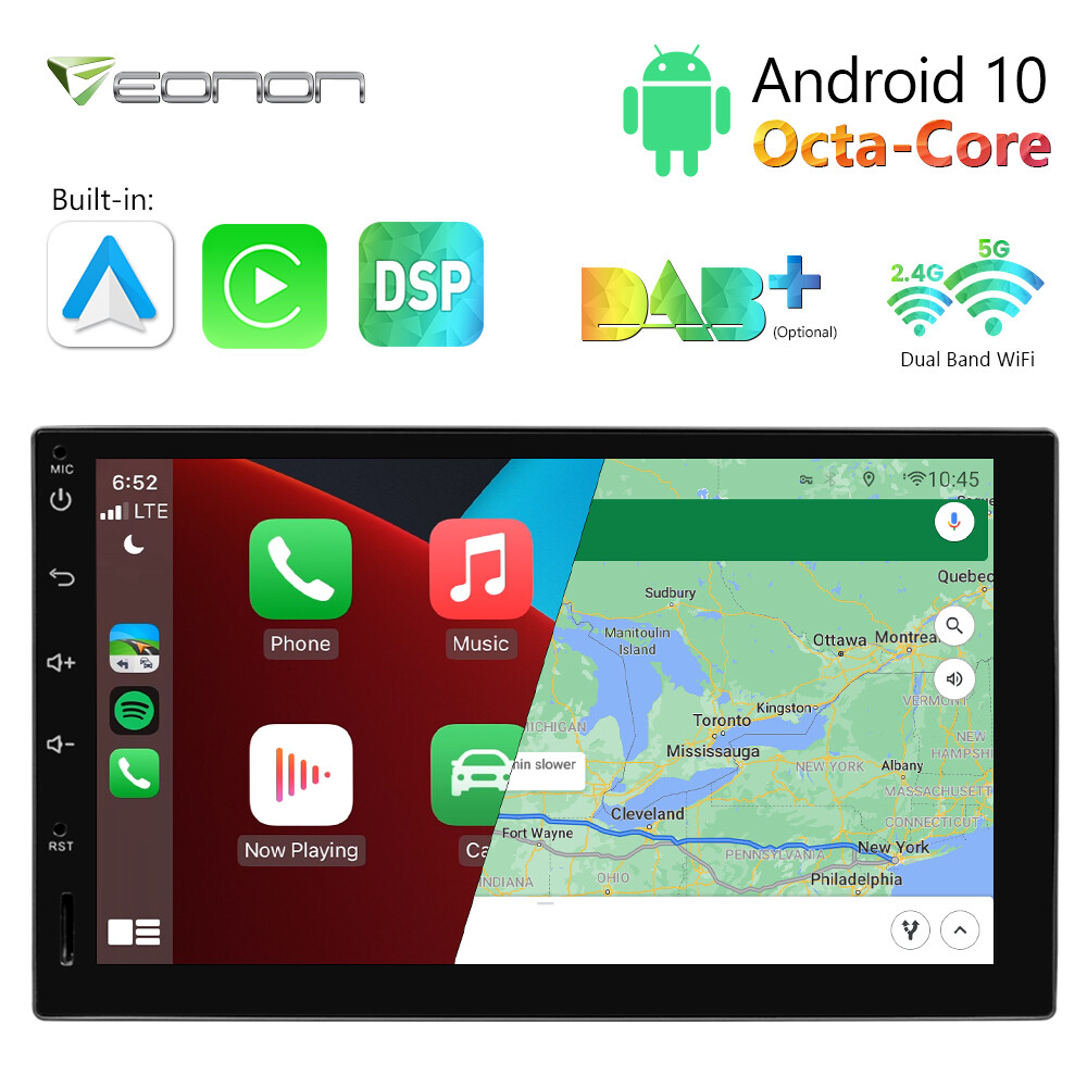 Eonon 7" 2 Din Car Stereo Radio Android 10 8-Core GPS Navigation CarPlay No DVD
