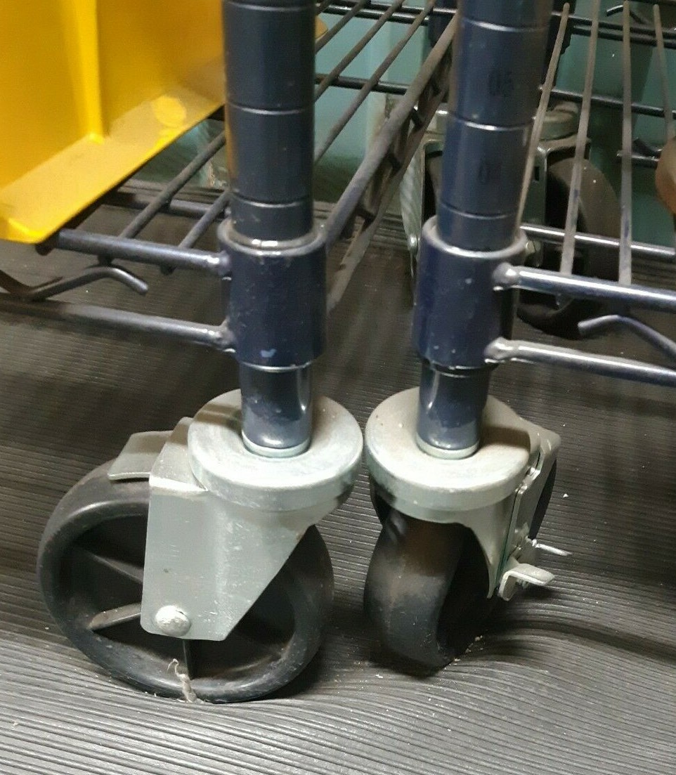 Set of 4 Metro Rack 5" Casters 2 with Brakes and 2 Without Brakes NSF
