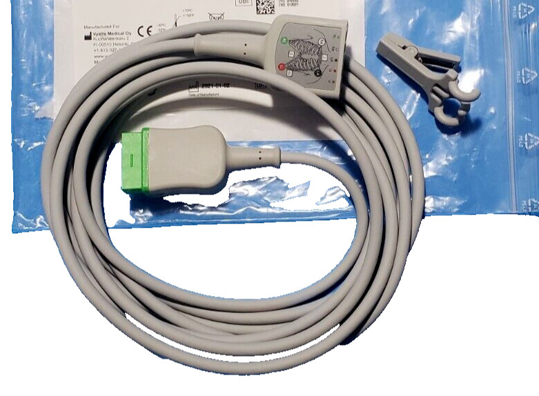 VYaire 2017006-001 Multi-Link ECG Care Cable 12-Lead AHA, 3.6 m/12 ft New in Bag