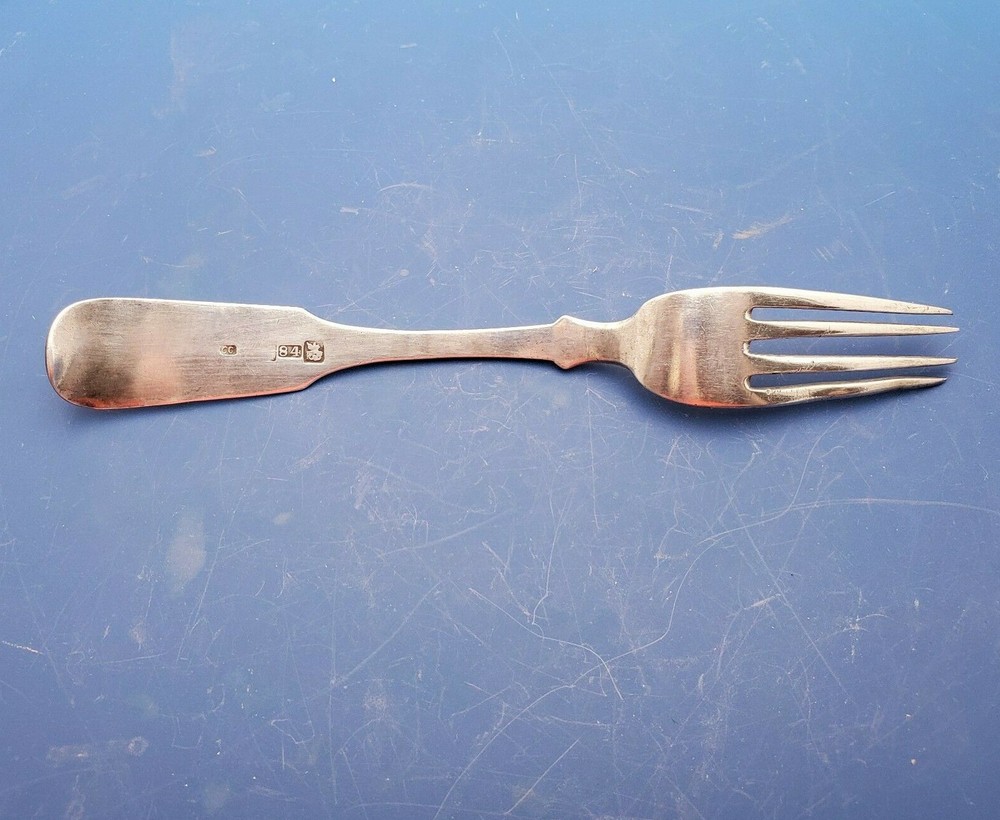 Russian 84 Silver Fiddle Dinner Fork