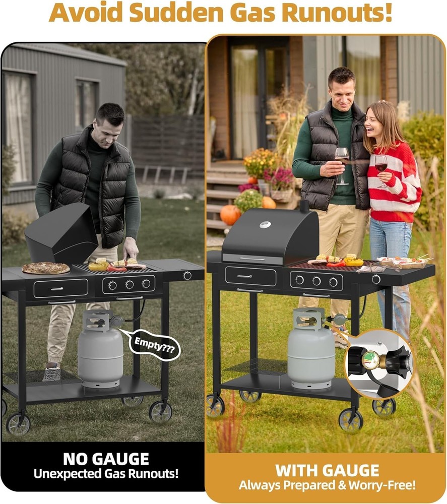 Durable Solid Brass Propane Level Indicator for 5-40 lb Tanks - Easy Install