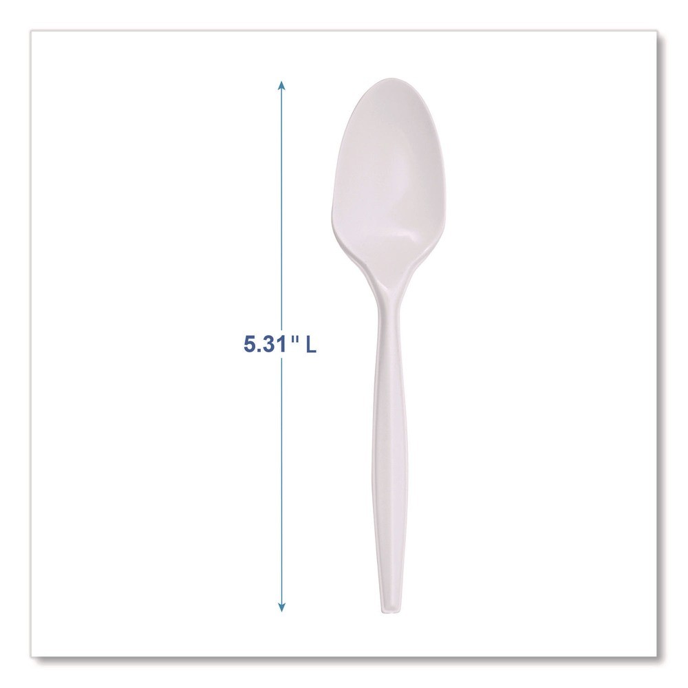 Boardwalk SPOONPPMW Polypropylene Plastic Spoon Cutlery - White (1000/CT) New