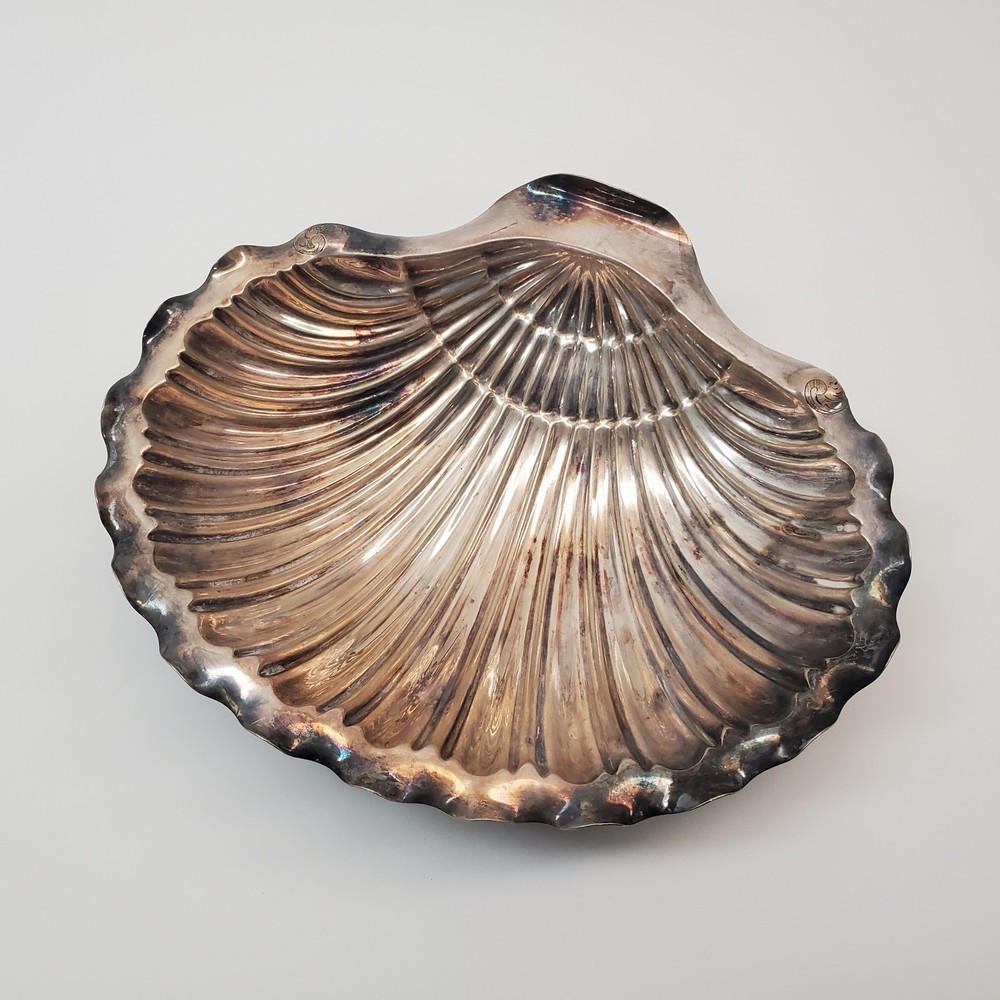 Antique Wilson & Sharp Edinburgh SCALLOP Shell Dish Silver‑Plate 8885 Footed