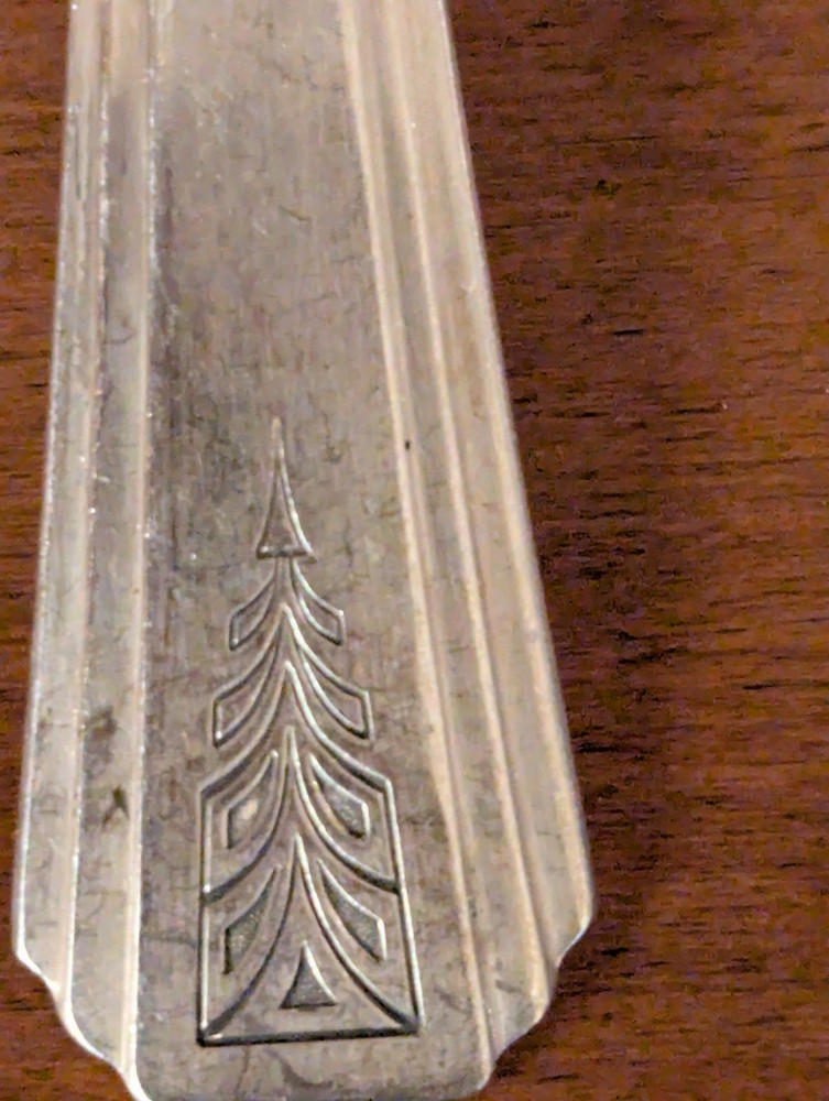 6-VINTAGE ONEIDA CLARION SILVERPLATE TABLESPOON/SERVING SPOONS 8"