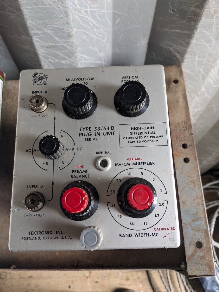 tektronix type 53 / 54D high gain preamp plug-in untested