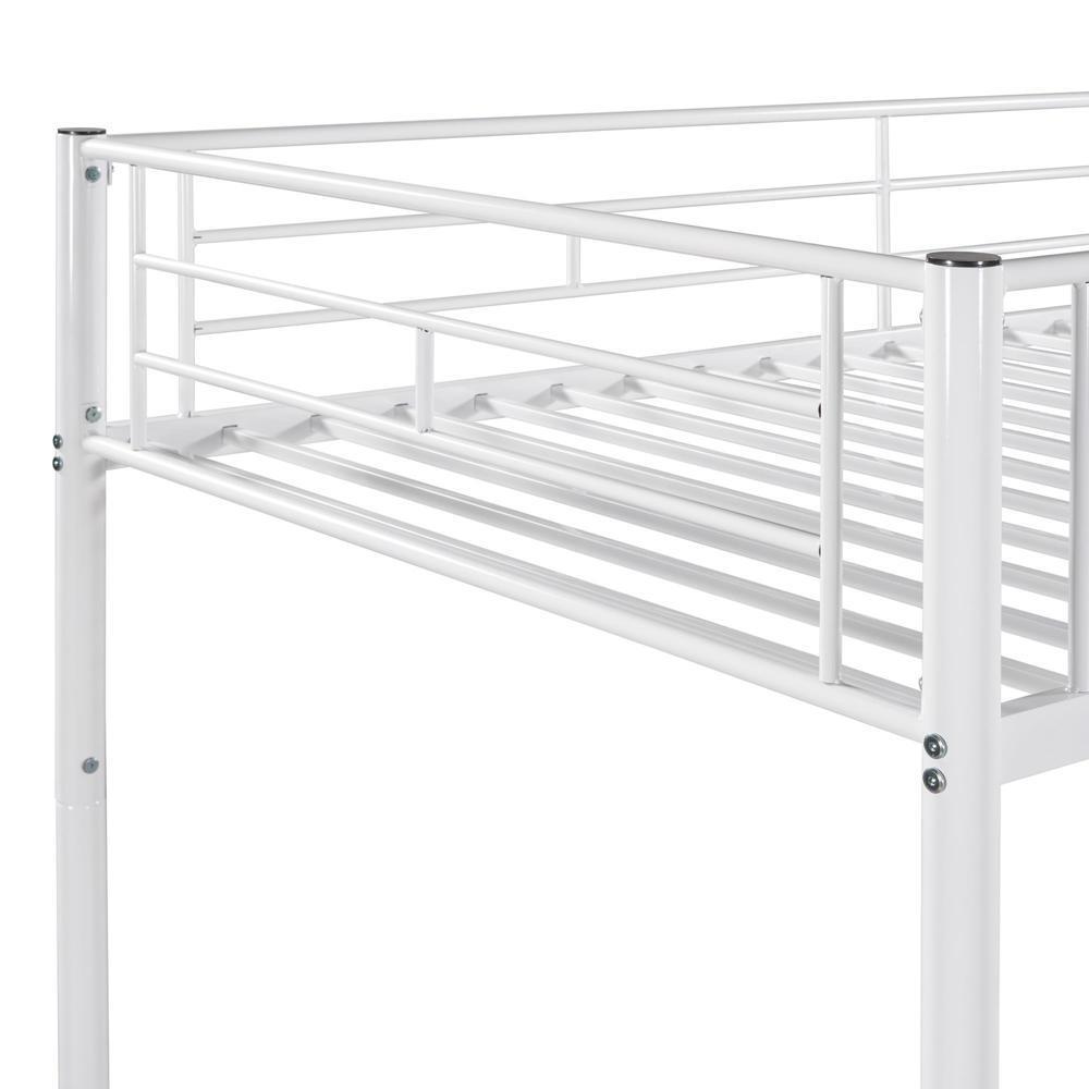 Modern Manhattan Twin-over-Twin Bunk Bed With Solid Stability Metal Frame White
