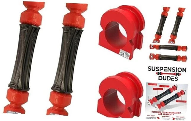 4PC Front Sway Bar Stabilizer Link Kit + CODE RED Front Link & Bushing Kit